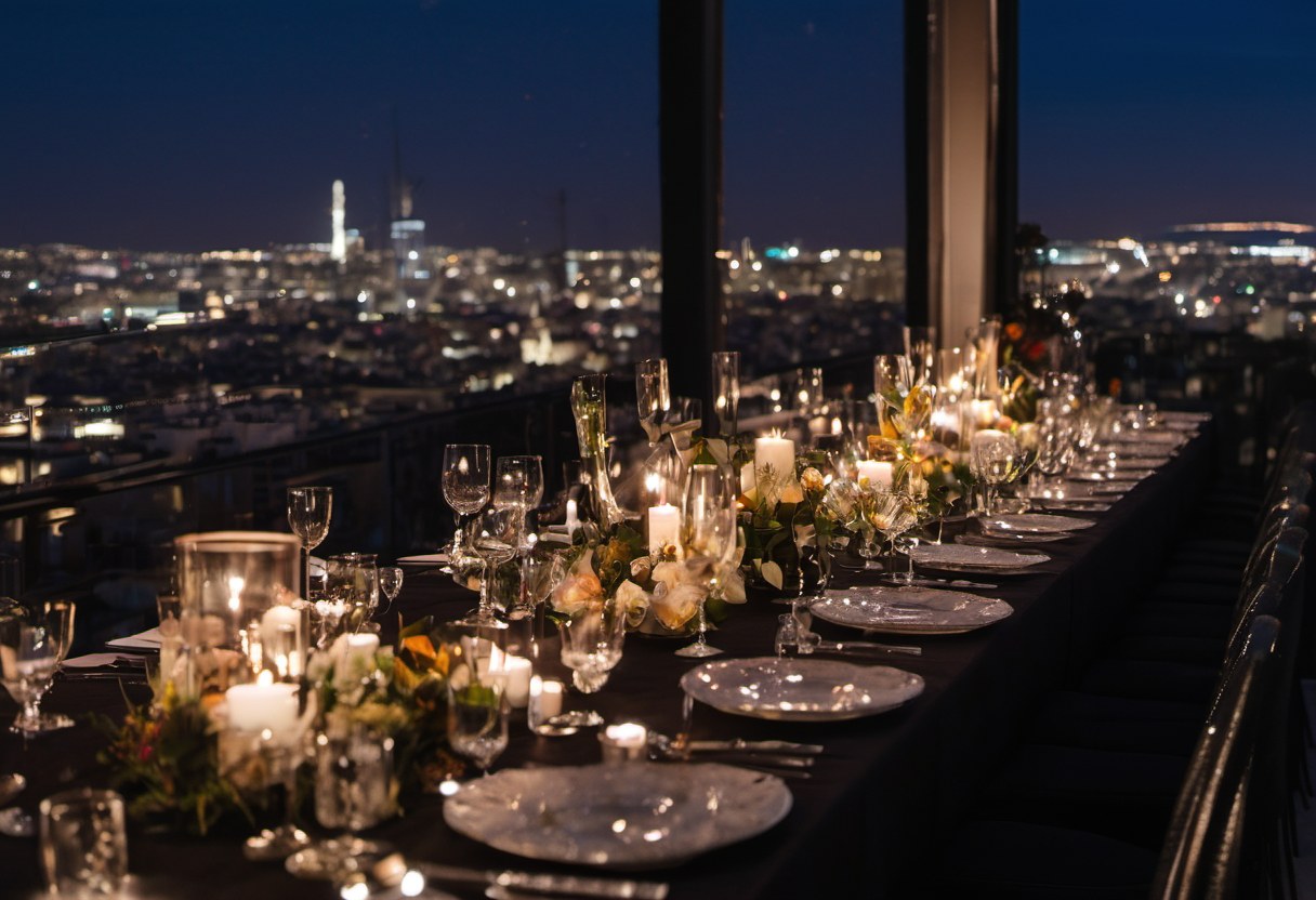 Rooftop investor dinner above Madrid — Xsed Producciones